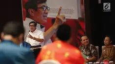 Menteri Hukum dan Hak Asasi Manusia (Menkumham) Yasonna Hamonangan Laoly saat memberikan arahan pada Forum Advokat Pengawal Pancasila (FAPP) di Gedung Kemenkumham, Jakarta, Jumat (21/7). (Liputan6.com/Faizal Fanani)