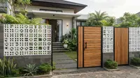 9 Kombinasi Warna dan Motif Pagar Roster dengan Kayu, Perpaduan Klasik Estetik