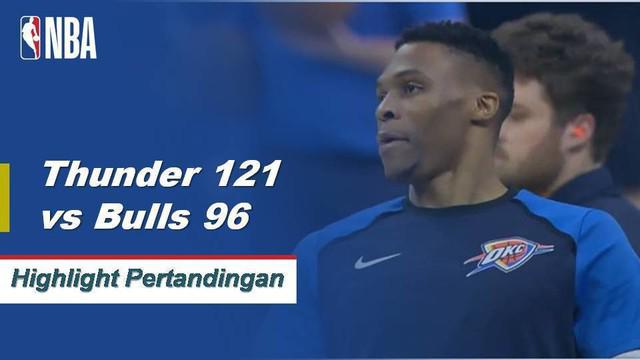 Russell Westbrook mencetak triple-double ke-7 musim ini dengan 13 poin, 16 rebound dan 11 assist melawan Bulls 121-96