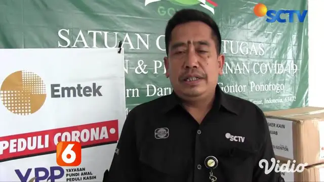 Emtek Peduli Covid-19, melalui Yayasan Pundi Amal Peduli Kasih SCTV-Indosiar, bekerja sama dengan Bukalapak dan JNE menyalurkan dan menyerahkan 50 ribu masker ke Pondok Pesantren Modern Darussalam Gontor 1, di Ponorogo, Jawa Timur.