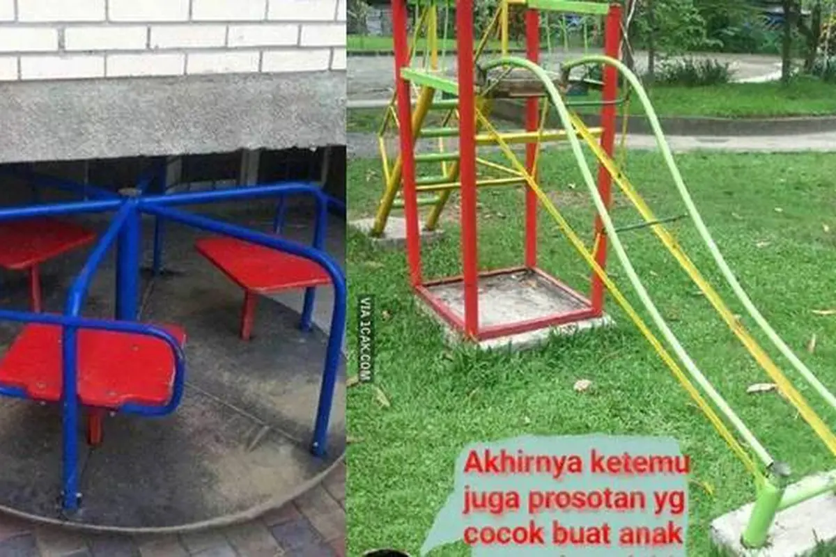 7 Potret Tempat Bermain Anak yang Malah Bikin Bahaya Ini Kocak