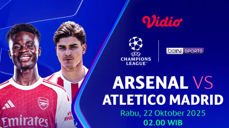 Saksikan Arsenal vs Atletico Madrid eksklusif di Vidio. (dok. vidio.com)