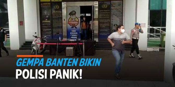 VIDEO: Panik! Polisi Lari Berhamburan Selamatkan Diri dari Gempa Banten M 6,7