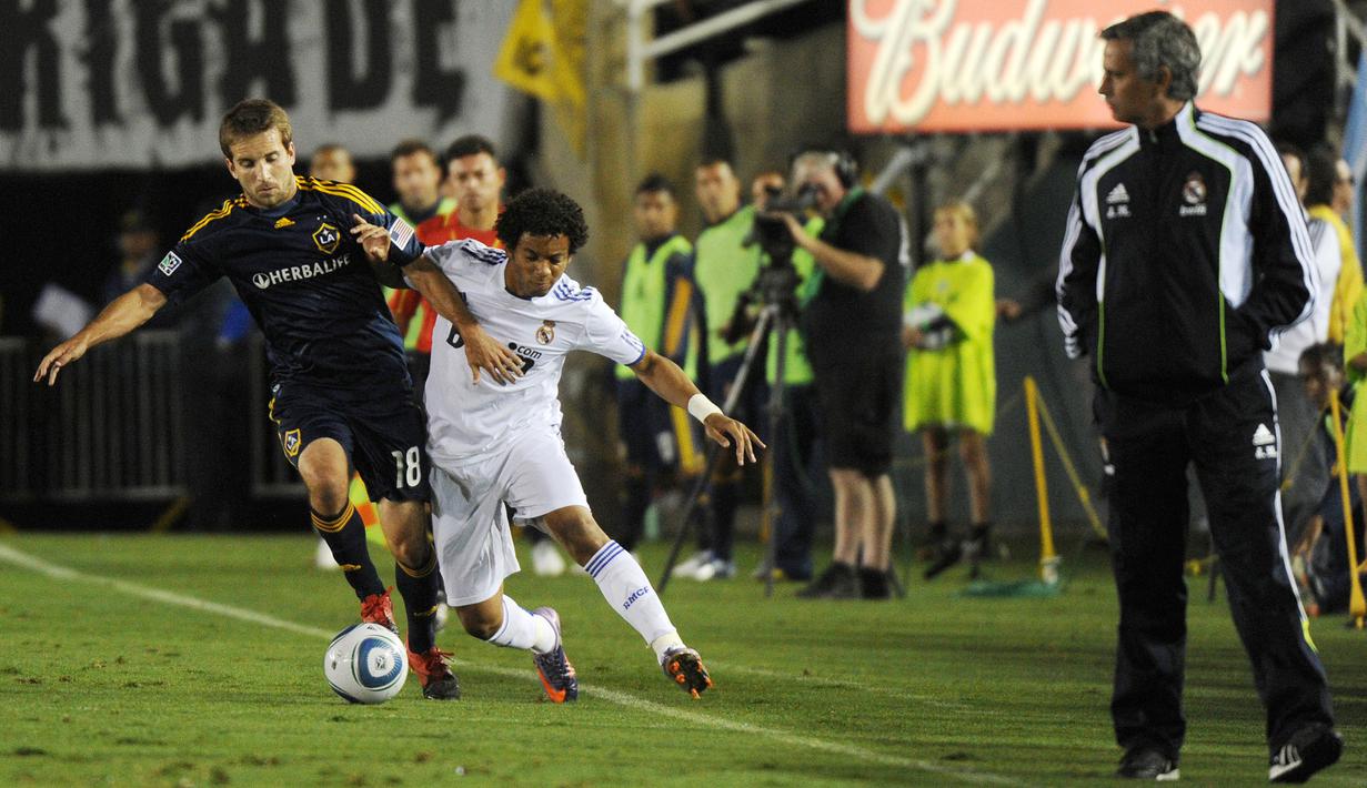 Marcelo bisa dibilang salah satu bek kiri terbaik di generasinya. Saat Mourinho di Real Madrid, bek kiri adalah kunci dalam membantu dalam serangan balik. Memainkan 113 pertandingan, Marcelo berhasi mencatatkan 21 assist di bawah asuhan Mourinho. (AFP/Mark Ralston)