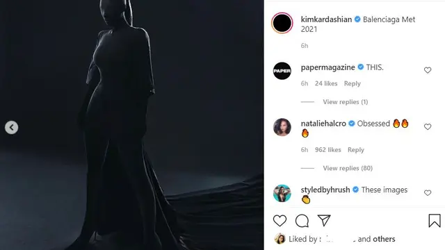 Unggahan Kim Kardashian soal penampilannya di Met Gala. (Instagram/ kimkardashian)