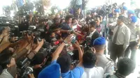 Plt Sekjen PDIP Hasto Kristiyanto memenuhi panggilan penyidik sebagai salah satu saksi terkait Rumah Kaca Abraham Samad. (Audrey Santoso/Liputan6.com)