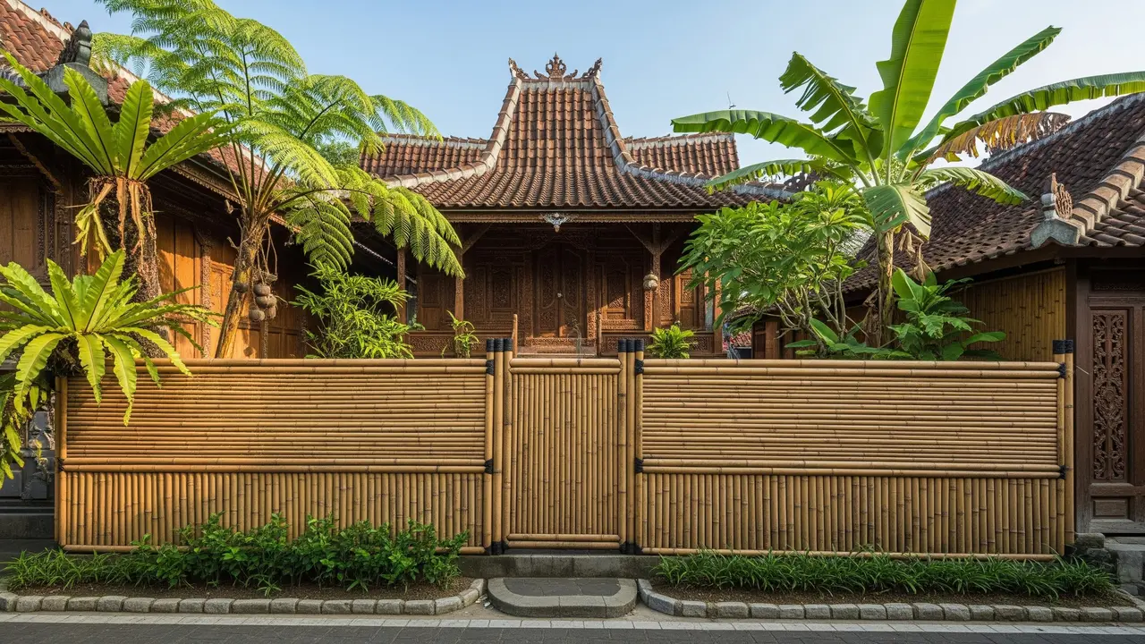 Model Pagar Bambu Klasik untuk Rumah Gaya Tradisional Jawa/Gemini AI