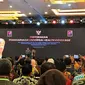 Wakil Presiden, Ma'ruf Amin dalam kegiatan penyerahan penghargaan UHC di The Krakatau Grand Ballroom, Taman Mini Indonesia Indah (TMII), Jakarta, Kamis (8/8/2024).