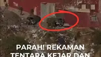PARAH! REKAMAN TENTARA  KEJAR DAN PUKUL MIGRAN  HINGGA JATUH