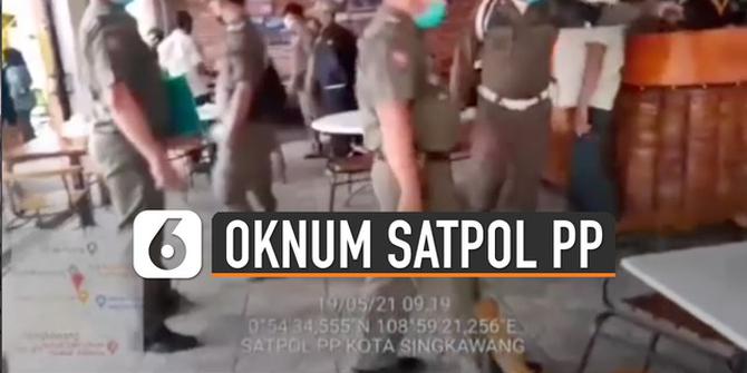 VIDEO: Aksi Arogan Satpol PP Tendang Kursi Saat Tertibkan Warung