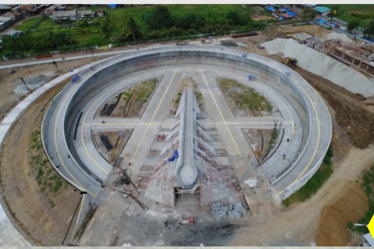 Kementerian PUPR menyelesaikan pembangunan Monumen Kapsul Waktu di Kabupaten Merauke, Papua. (Foto: Humas Kementerian PUPR)