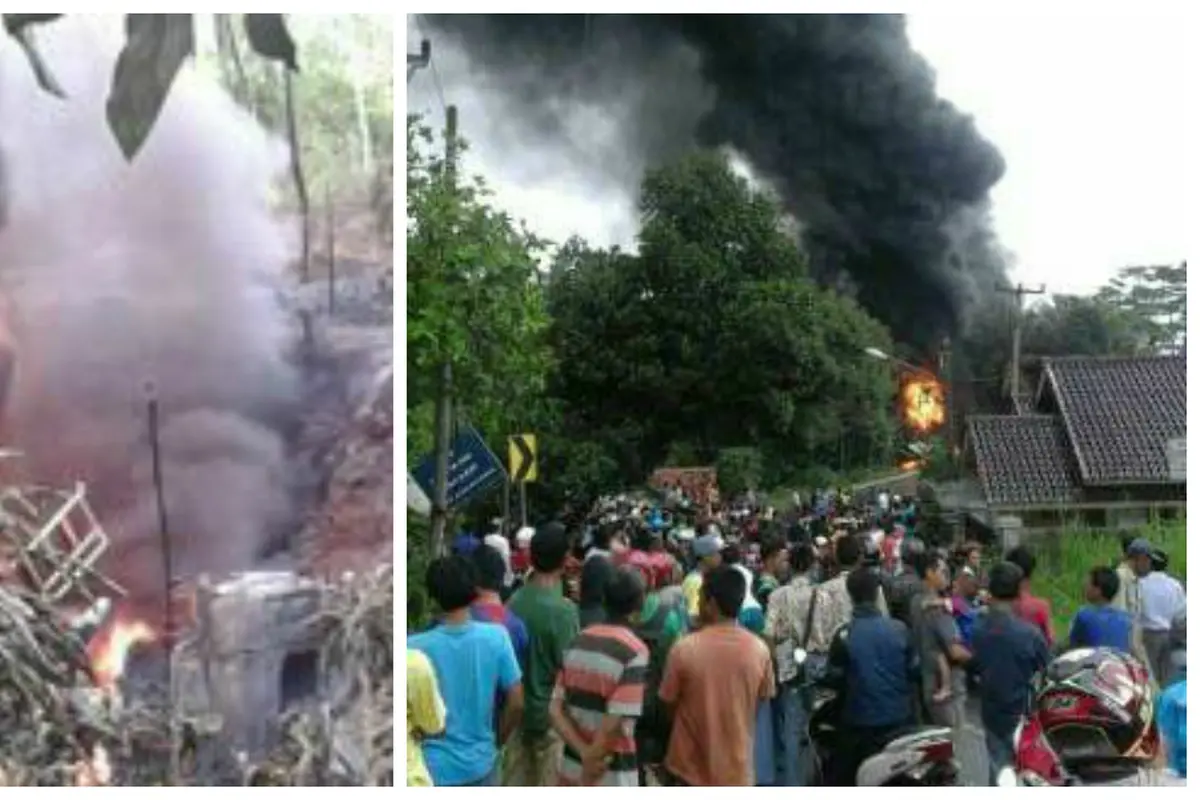 Truk tangki BBM Pertamina terbakar