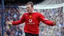 6. Wayne Rooney (25,6 juta euro) - Wayne Rooney bergabung dengan Manchester United pada 2004 saat berusia 18 tahun. Manchester United mendatangkan Rooney dari Everton dengan harga transfer 25,6 juta euro. (AFP/Paul Barker)