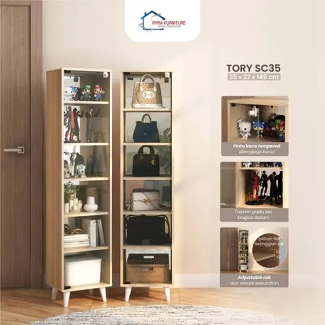 PIRA Rak Display/Lemari Pajangan/foto: shopee.co.id/Ryra Furniture Official