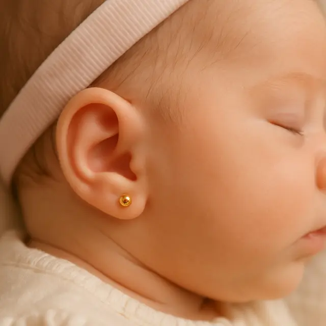 6 Pilihan Model Anting Emas untuk Bayi Baru Lahir Terbaru, Minimalis