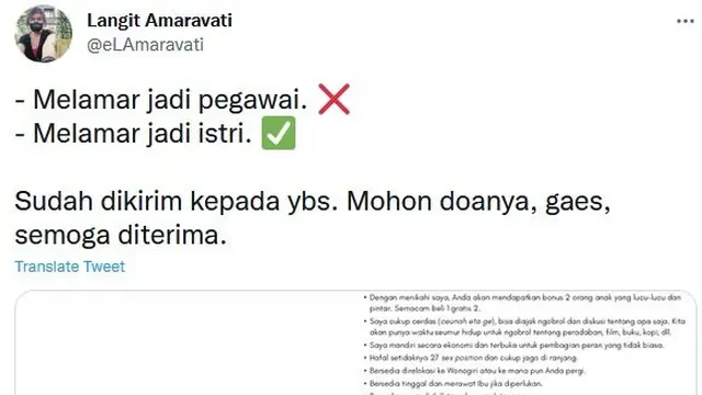 Unik, Wanita Ini Buat CV Lamaran Jadi Istri untuk Mantan Kekasihnya