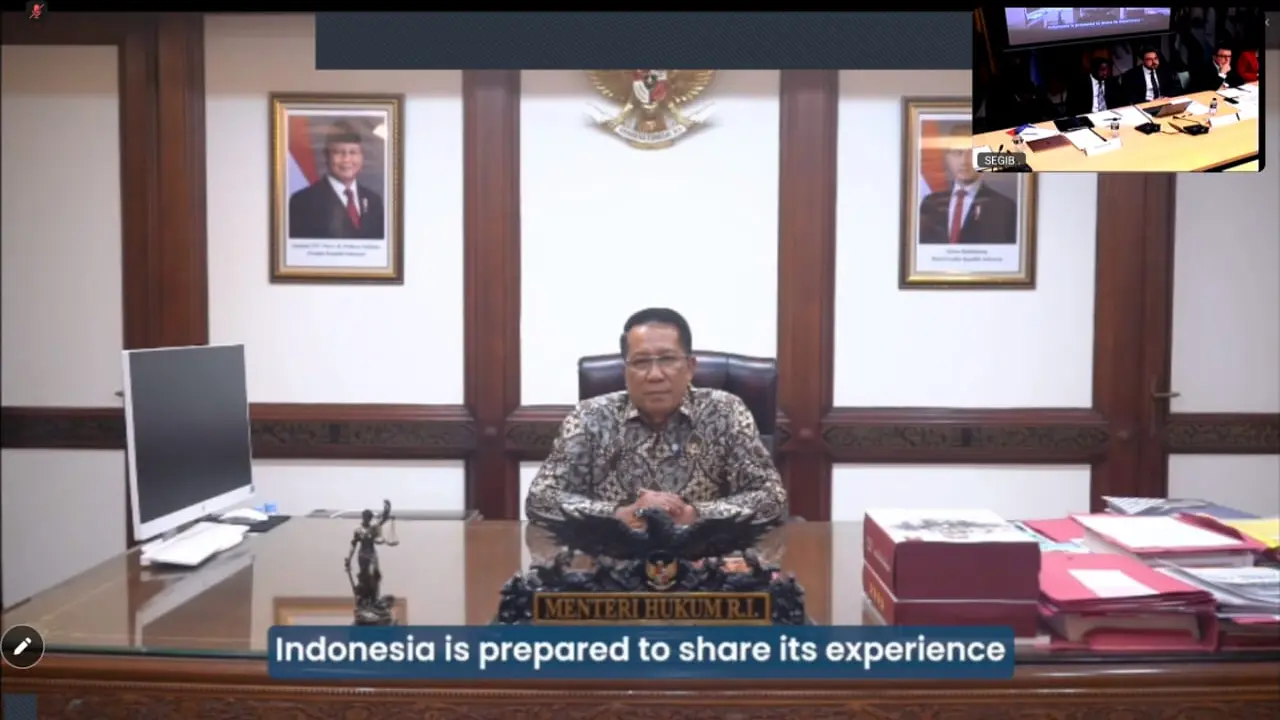 Menteri Hukum Sampaikan Capaian Pemerintahan Prabowo pada Anggota Justice Action Coalition di Madrid