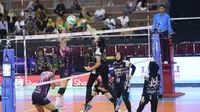 TNI AU Electric mengalahkan Rajawali O2C 3-1 (25-9, 23-25, 25-17, 25-13) pada final four Livoli Divisi Utama 2025 putaran kedua di GOR Ki Mageti, Magetan, Selasa (14/10).&nbsp;(foto: PBVSI)