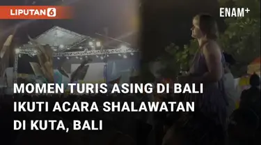 Beredar sebuah video viral terkait turis asing yang ikuti acara shalawatan di Kuta, Bali. Momen itu jadi viral karena pakaian yang dikenakan oleh sang turis