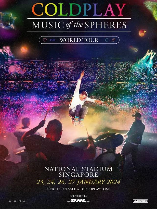 Konser Coldplay di Singapura. (Twitter/ livenationsg)