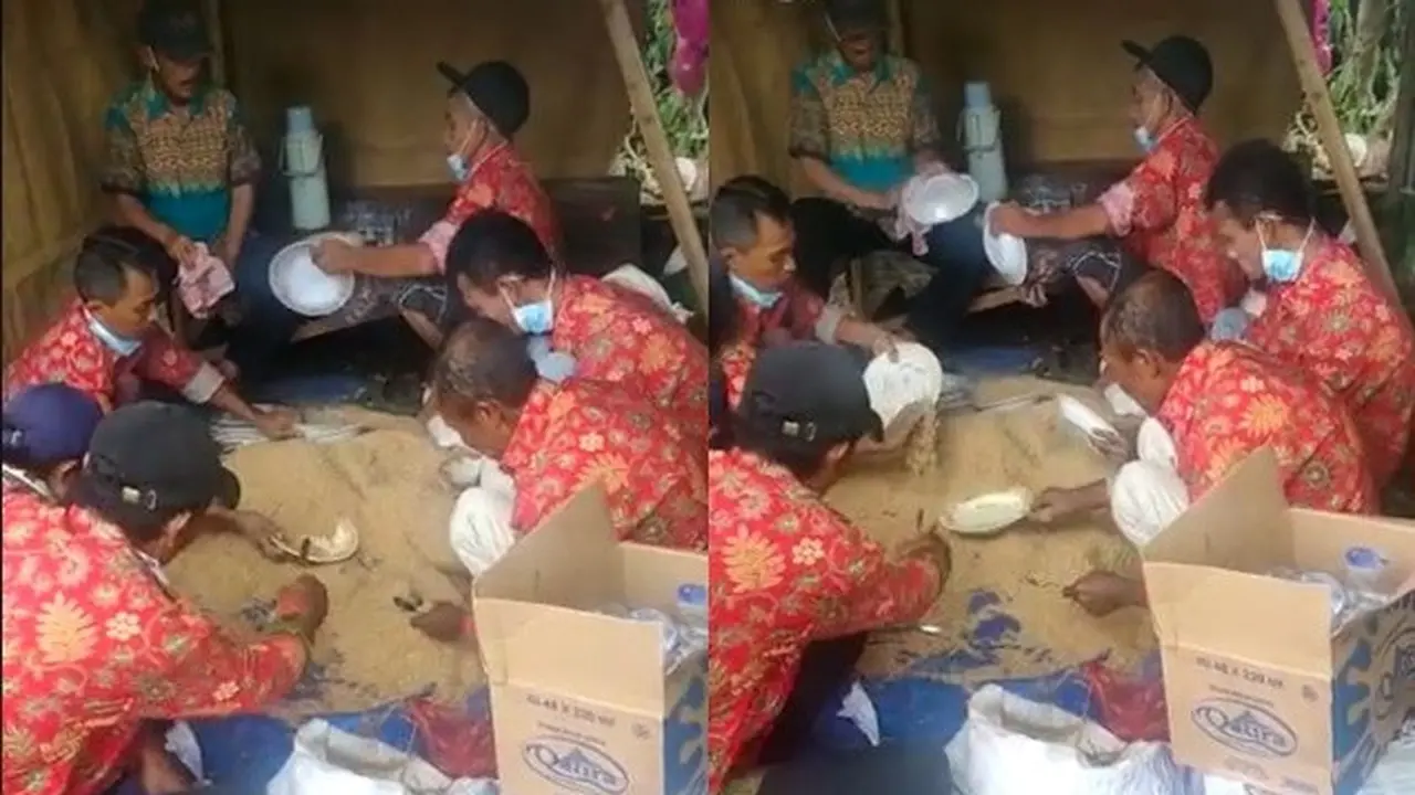 Viral Bapak-Bapak Cuci Piring di Hajatan Pakai Serbuk Kayu, Bikin Melongo