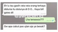 Chat Kocak ke Teman Sekelas Ini Sukses Bikin Mikir Keras (sumber:Instagram/awreceh.id)