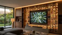 7 Inspirasi Dinding TV dengan Kombinasi Roster dan Lampu LED, Transformasi Ruang Keluarga