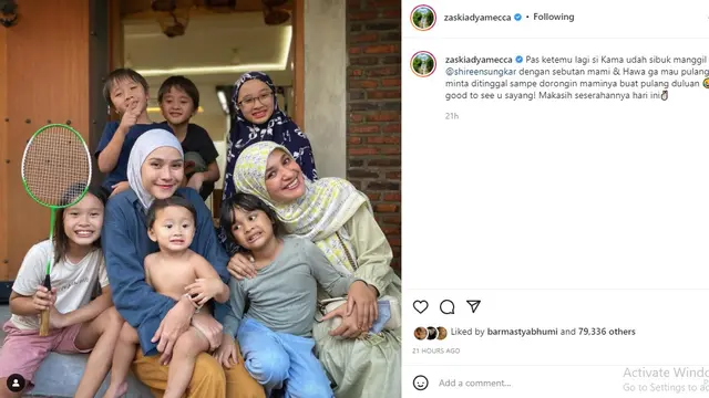 Zaskia Adya Mecca - Shireen Sungkar (Foto: Instagram/@zaskiaadyamecca)