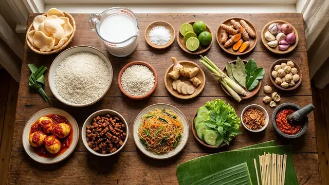 Bahan-Bahan Nasi Kuning Pincuk
