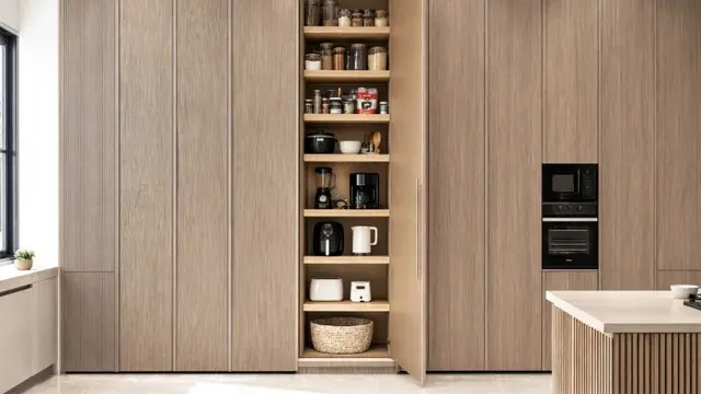 Model Dapur dengan Pantry Tersembunyi (AI Generated)