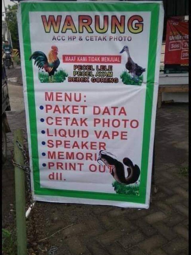 6 Tulisan Salah di Spanduk Pecel Lele Ini Bikin Pelanggan Ngakak