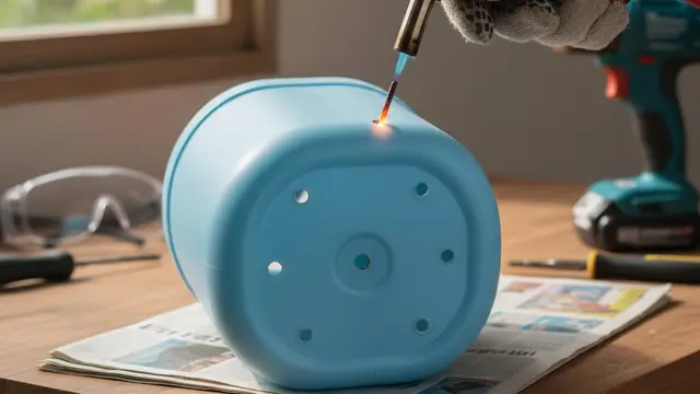 Pembuatan Lubang Drainase saat membuat pot (Gemini AI)