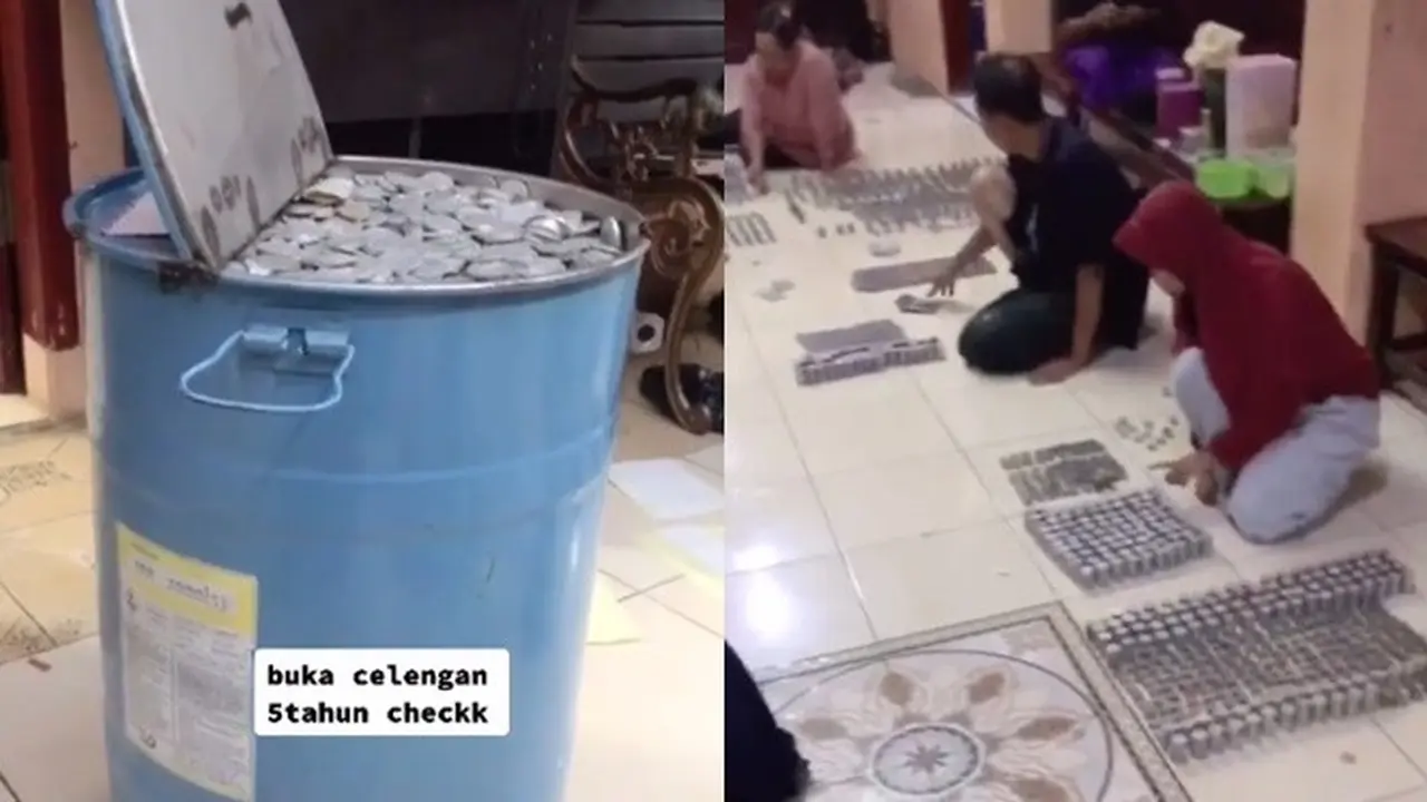 Viral Bongkar Tabungan dalam Drum Selama 5 Tahun, Isinya Puluhan Juta