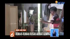 Belasan rumah di Situbondo, Jawa Timur, rusak akibat gempa. Bangunan runtuh hingga merosak perabotan rumah.