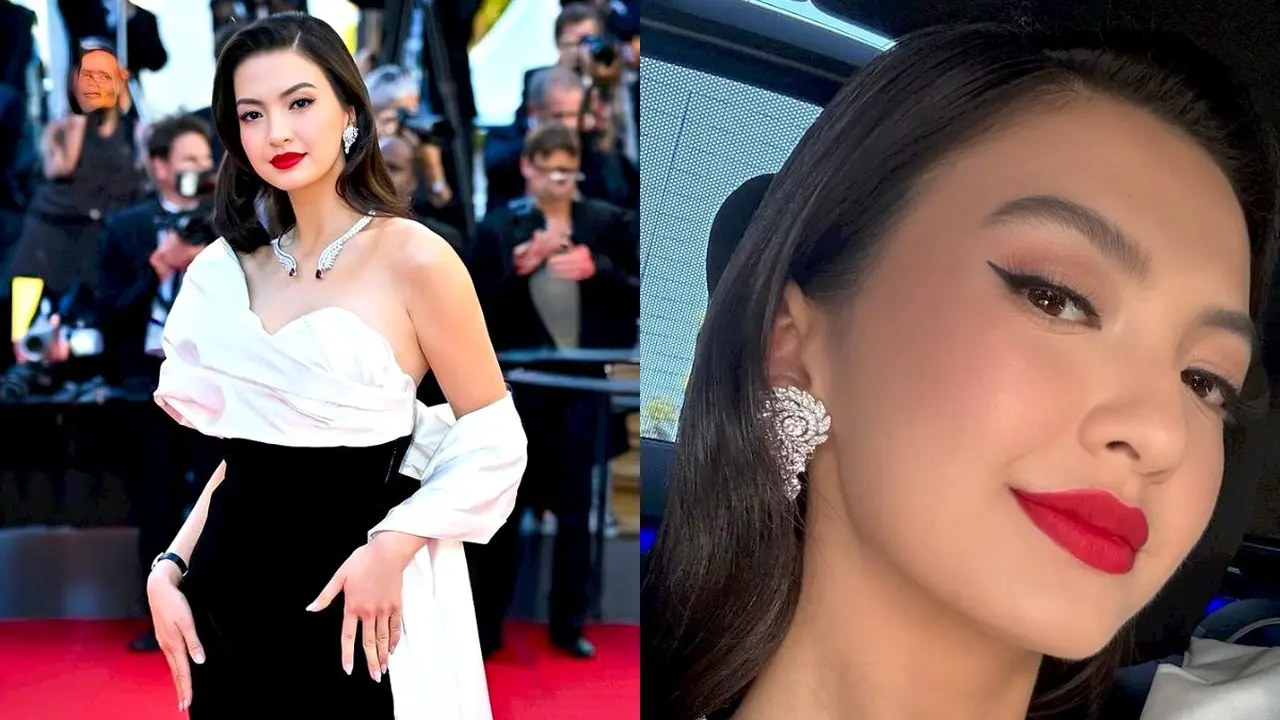 6 Potret Tampilan Kedua Raline Shah di Red Carpet Festival Film Cannes 2024, Pakai Kalung Rubi ‘Darah Merpati’