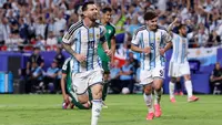 Selebrasi Lionel Messi saat Argentina melawan Aljazair di Piala Dunia 2026 (AFP)