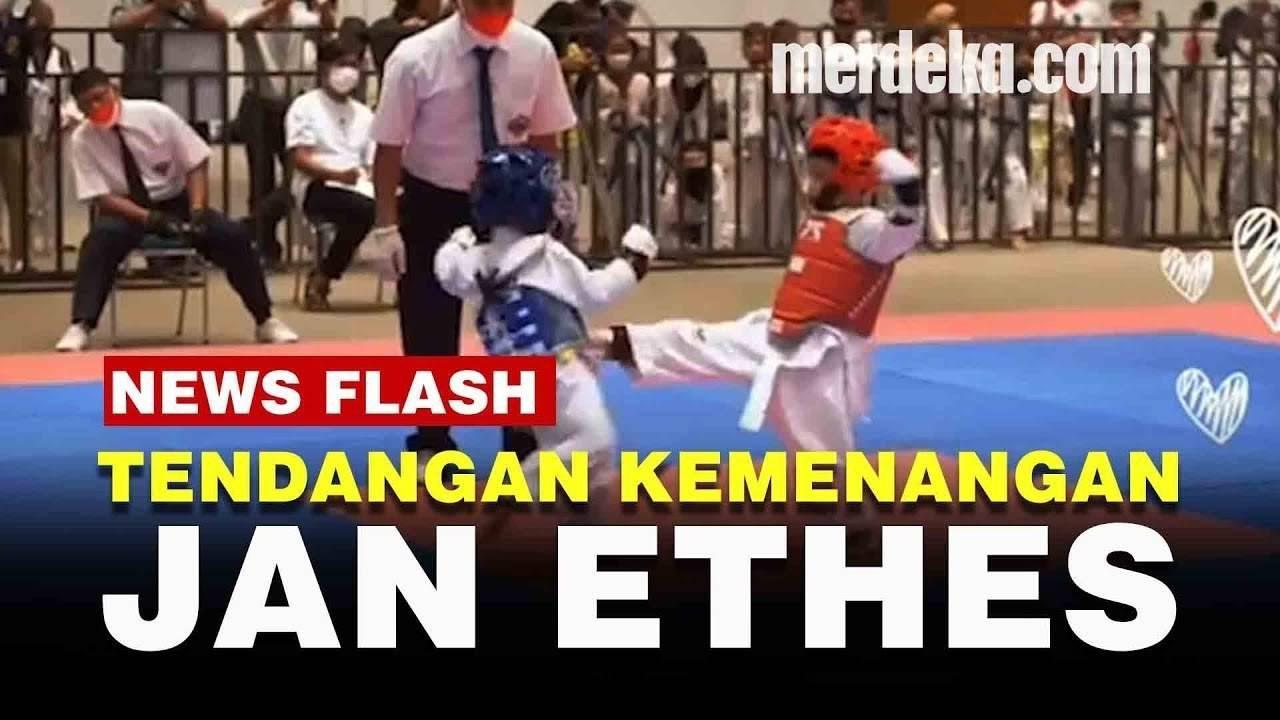 VIDEO: Jan Ethes Cucu Jokowi Juara Taekwondo, Bikin Lawan Jatuh Bangun
