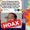 Cek Fakta: Hoaks Artikel Survei LSI Sebut 85 Persen Rakyat Setuju Jokowi Jadi Presiden Lagi 2029