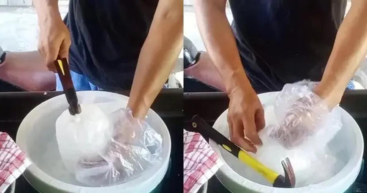 Cara Memecahkan Es Batu di Dalam Plastik, Praktis, Ampuh dan Tidak Berantakan