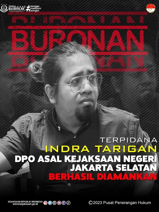 Unggahan Kejaksaan RI soal penangkapan Indra Tarigan musuh Nikita Mirzani. (Foto: Dok. Instagram @kejaksaan.ri)