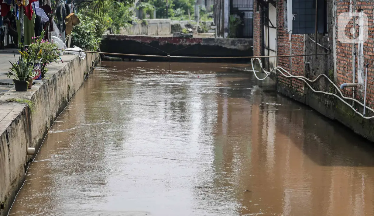 Kondisi bantaran Kali Induk Kramat Jati, Jakarta, Rabu(18/5/2022). Pemprov DKI Jakarta melalui Dinas Sumber Daya Air (SDA) berencana akan menormalisasi Kali Induk secara keseluruhan guna mencegah banjir yang melanda kawasan tersebut saat hujan deras mengguyur. (Liputan6.com/FaizaL Fanani)
