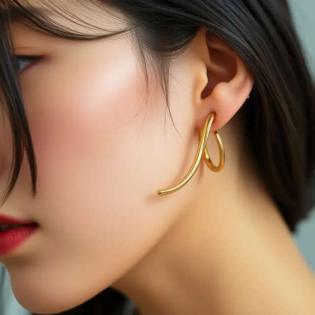 Anting Hoop Oval Twisted