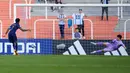 Striker Timnas Prancis U-20, Alan Virginius mencetak gol ke gawang Korea Selatan lewat eksekusi penalti pada laga Grup F Piala Dunia U-20 2023 di Malvinas Argentinas Stadium, Mendoza, Argentina, Selasa (23/5/2023) dini hari WIB. (AP Photo/Natacha Pisarenko)