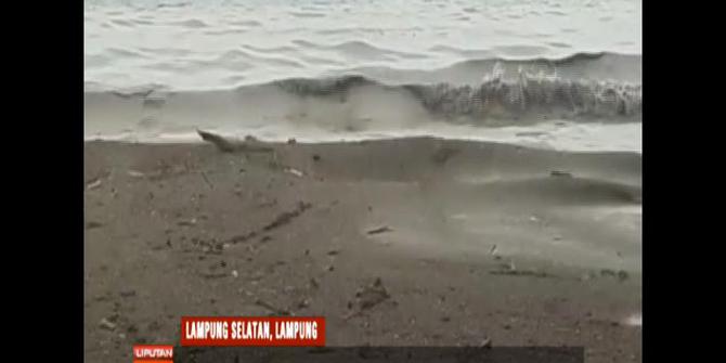 Dampak Erupsi Anak Krakatau, Air Laut di Pesisir Lampung Selatan Jadi Keruh