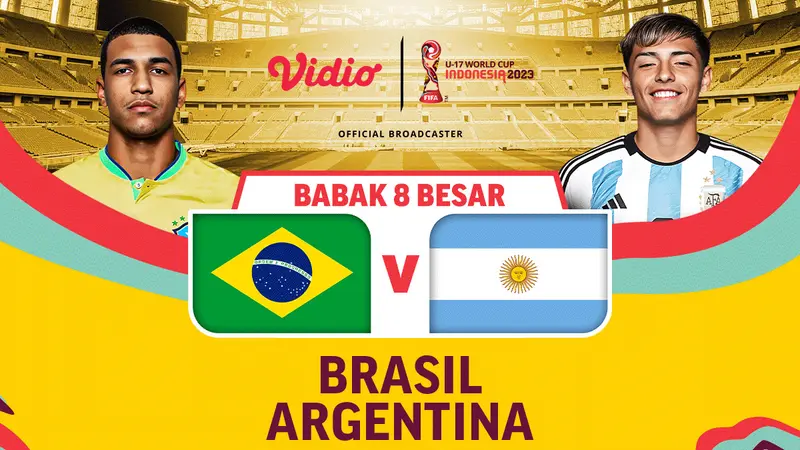 Jadwal dan Live Streaming Brazil U-17 vs Argentina U-17 di Vidio