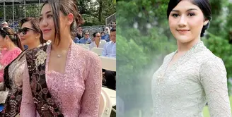 Saat hadiri wisuda sang kakak Zahwa Massaid, Aaliyah Massaid tampil menawan kenakan kebaya kutubaru warna pink yang serasi dengan sang kakak. [@rezaartameviaofficial]