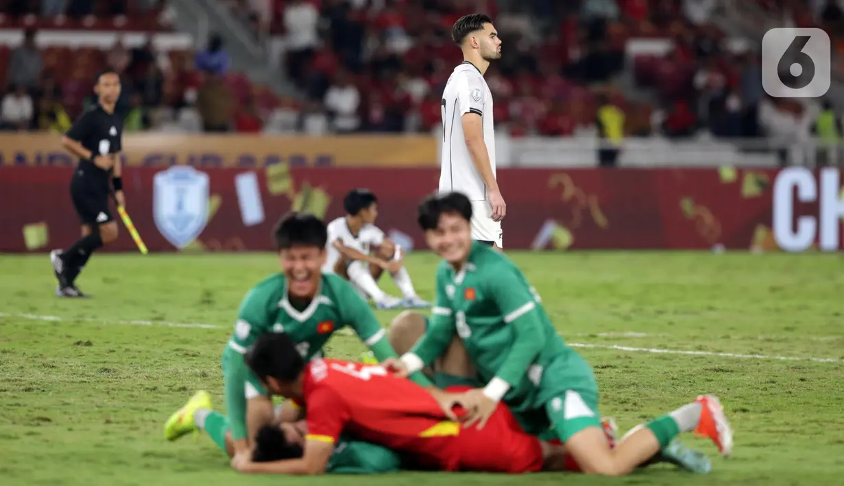Bertanding pada laga puncak Piala AFF U-23 2025, Timnas Indonesia kalah 0-1 dari Vietnam. (Liputan6.com/Helmi Fithriansyah)