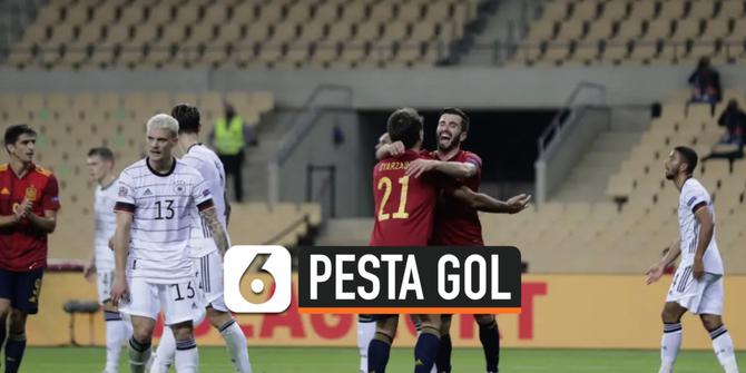VIDEO: Pesta Gol! Spanyol Ngamuk Bantai Jerman 6-0