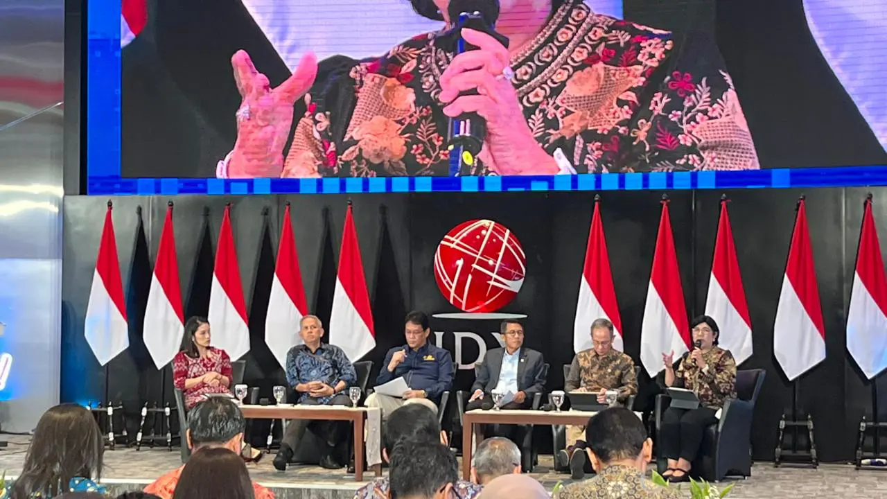 Menteri Keuangan (Menkeu) Purbaya Yudhi Sadewa dalam acara Financial Forum 2025 CNBC, Rabu (3/12/2025). (Liputan6.com/Gagas)