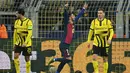 Barcelona kembali unggul pada menit ke-75 lewat aksi Ferran Torres. (INA FASSBENDER/AFP)